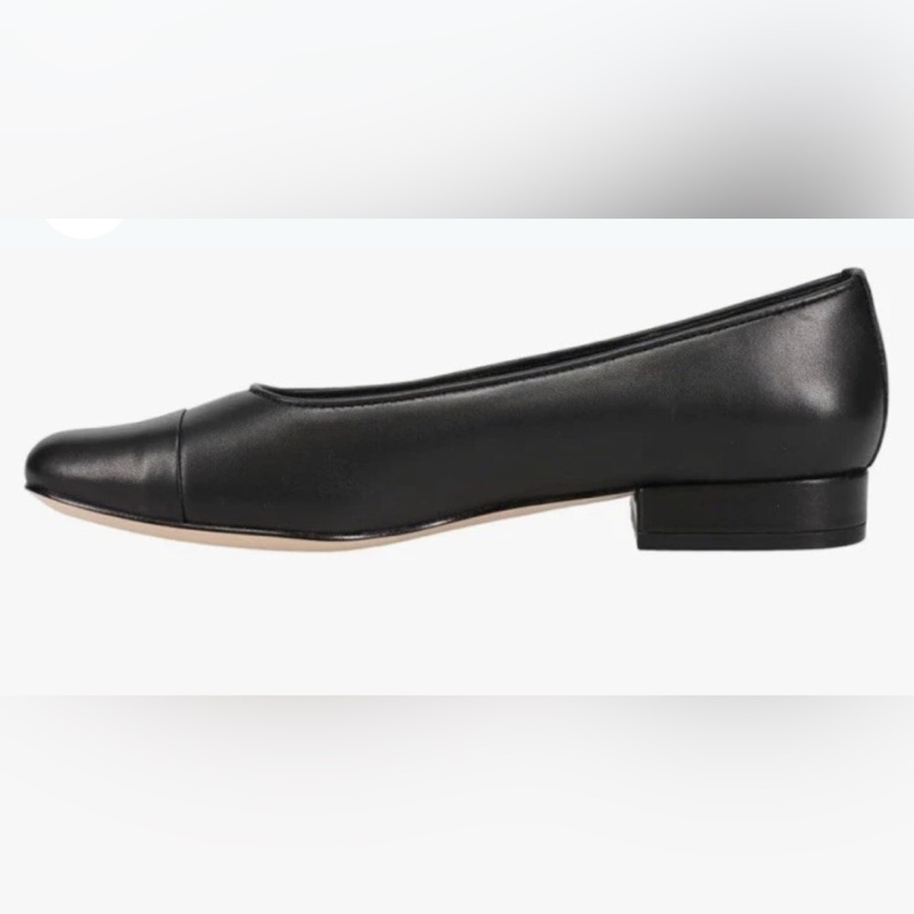 Ditto by Van Eli Patent Cap Toe Black Leather Ballet Flats Block Heels Size 7.5